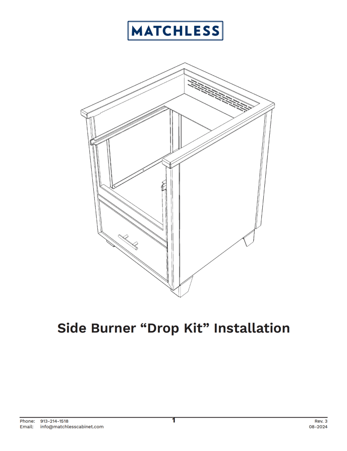 Side Burner Drop Kit Install Cover