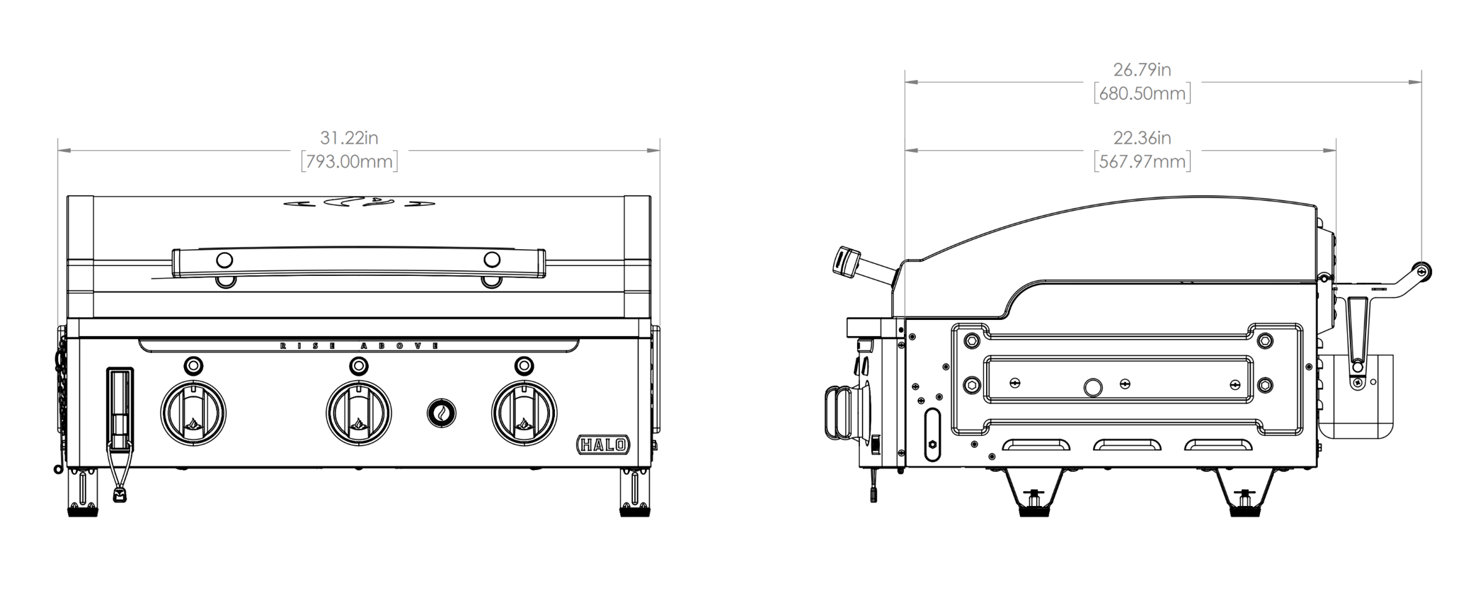 Griddle Dimensions Blackstone and Halo griddle support